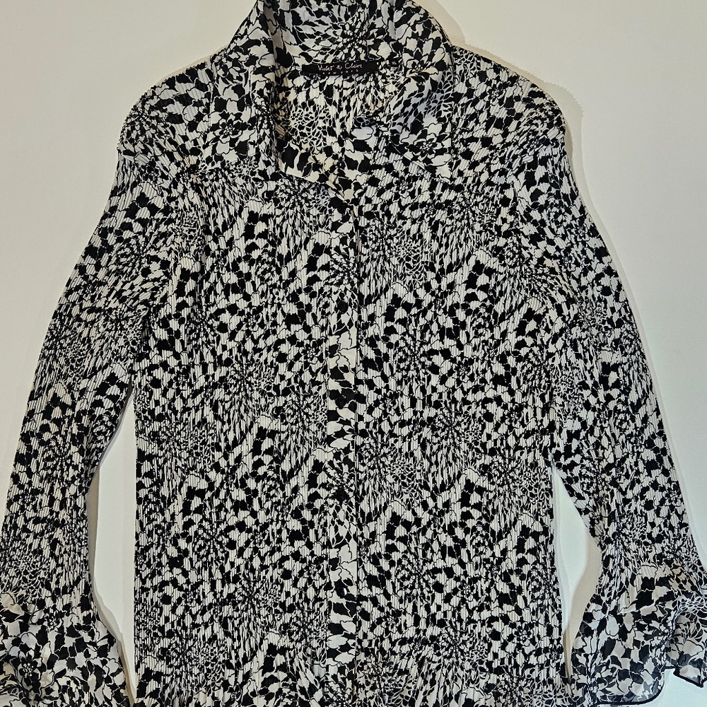 Violet &‎ Claire Shirt Womens XL Floral Pleated Long Sleeve Blouse Top